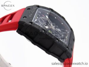 Richard Mille RM035 BLACK CARBON SONIC BEST EDITION SKELETON DIAL ON RED RUBBER STRAP CLONE RMUL2 - Image 8
