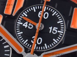 Audermars Piguet Royal Oak Offshore 42mm SS APF 1:1 Best Edition Black Dial Orange Markers on Black Leather Strap A7750 - Image 9