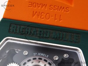Richard Mille RM21-02 Tourbillon NTPT RMF Best Edition Skeleton Dial on Orange Rubber Strap - Image 22