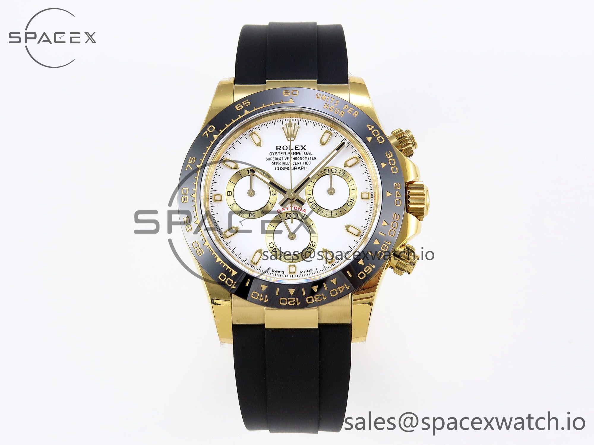 IMG_0098 Rolex Daytona 116518 APSF 1:1 Best Edition White Dial on Oysterflex Rubber Strap SH4130 - Image 1