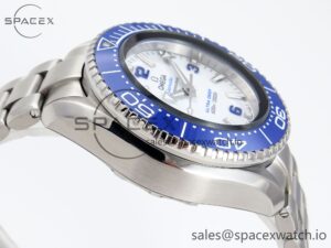 Omega SEAMASTER PLANET OCEAN 6000M ULTRA DEEP 45.5MM SS TF 1:1 BEST EDITION WHITE DIAL BLUE BEZEL ON SS BRACELET A2824 - Image 8