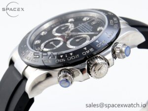 Rolex Daytona 116519 SS OMF Best Edition Black Diamonds Dial on Oysterflex Strap A7750 (Slim Movement) - Image 7