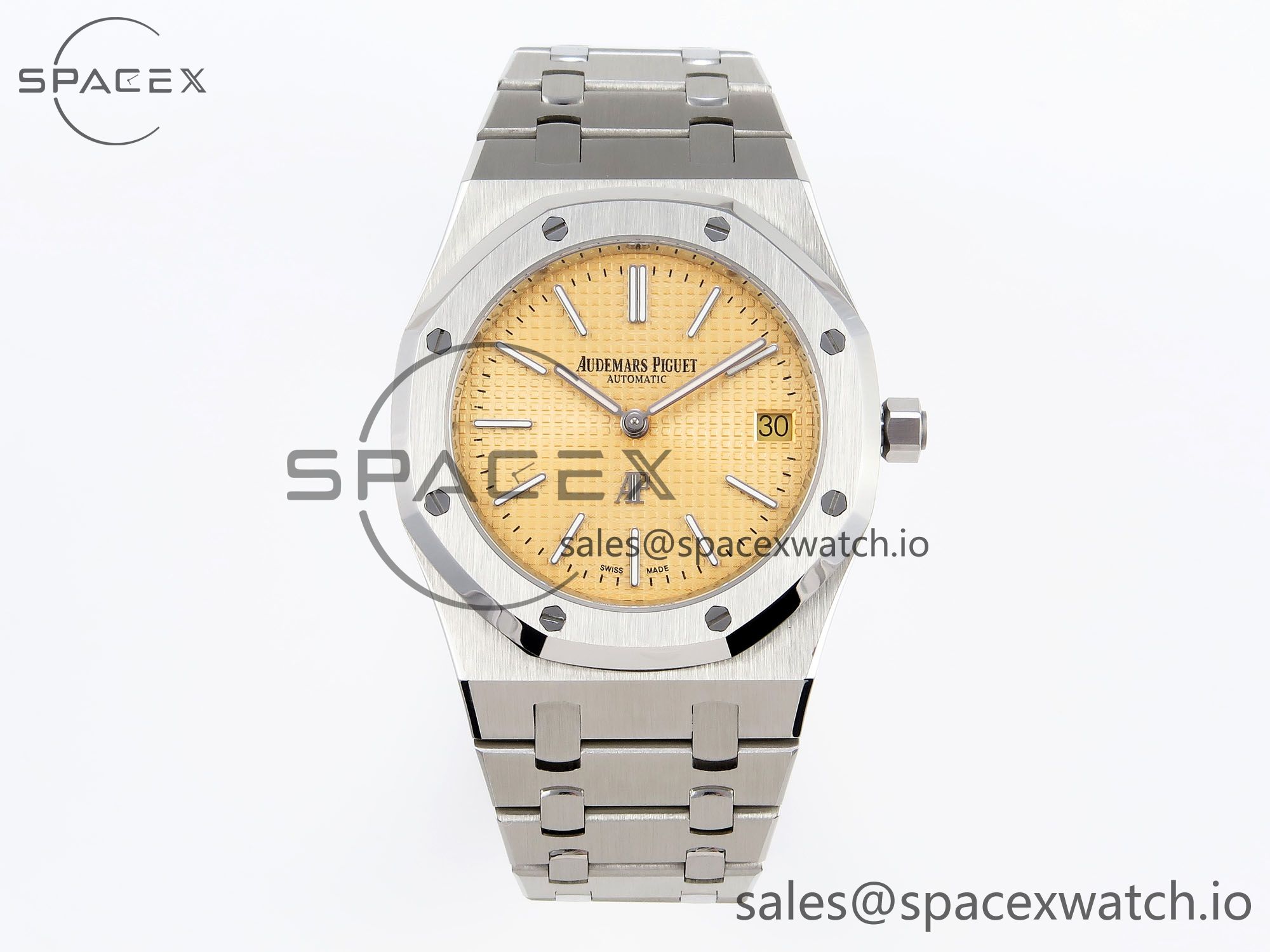 IMG_0098 Audermars Piguet Royal Oak 39mm 15202 SS IPF 1:1 Best Edition Yellow Textured Dial on SS Bracelet A2121 - Image 1