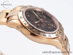 Rolex Daytona 116505 RG OMF Best Edition Chocolate Dial on RG Bracelet A7750 (Slim Movement) - Image 8