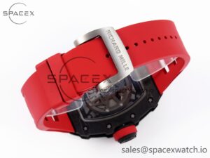 Richard Mille RM035 BLACK CARBON SONIC BEST EDITION SKELETON DIAL ON RED RUBBER STRAP CLONE RMUL2 - Image 15