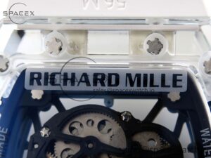 Richard Mille RM035 Transparent RMF Best Edition Skeleton Blue Dial on White Rubber Strap Clone RMUL2 - Image 17