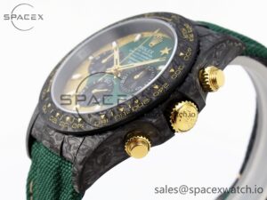 Rolex Daytona DIW Carbon Case and Bezel DIWF Edition Green/YG Dial on Green Nylon Strap A7750 - Image 7