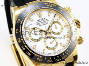 Rolex Daytona 116518 APSF 1:1 Best Edition White Dial on Oysterflex Rubber Strap SH4130 - Image 3