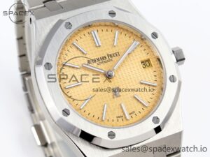 Audermars Piguet Royal Oak 39mm 15202 SS IPF 1:1 Best Edition Yellow Textured Dial on SS Bracelet A2121 - Image 3