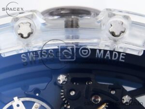 Richard Mille RM035 Transparent RMF Best Edition Skeleton Blue Dial on White Rubber Strap Clone RMUL2 - Image 18