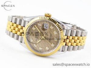 Rolex DateJust 36 SS 126233 VSF 1:1 Best Edition 904L Steel YG Textured Dial on Jubilee Bracelet VS3235 - Image 5