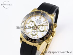 Rolex Daytona 116518 APSF 1:1 Best Edition White Dial on Oysterflex Rubber Strap SH4130 - Image 4