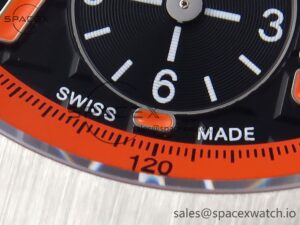 Audermars Piguet Royal Oak Offshore 42mm SS APF 1:1 Best Edition Black Dial Orange Markers on Black Leather Strap A7750 - Image 12