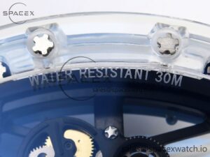 Richard Mille RM035 Transparent RMF Best Edition Skeleton Blue Dial on White Rubber Strap Clone RMUL2 - Image 19
