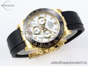 Rolex Daytona 116518 APSF 1:1 Best Edition White Dial on Oysterflex Rubber Strap SH4130 - Image 6