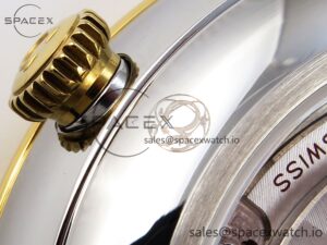 Omega De Ville Date YG MKF 1:1 Best Edition White Textured Dial Diamonds Marker on Brown Leather Strap A8800 - Image 22
