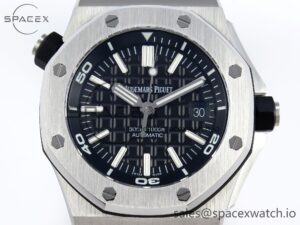 Audermars Piguet Royal Oak Offshore Diver 15710 IPF 1:1 Best Edition Black Dial on Black Rubber Strap SA3120 Super Clone - Image 2