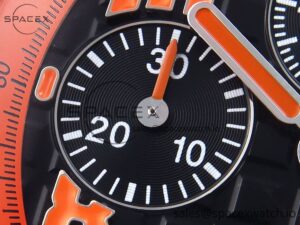 Audermars Piguet Royal Oak Offshore 42mm SS APF 1:1 Best Edition Black Dial Orange Markers on Black Leather Strap A7750 - Image 13