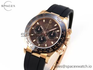 Rolex Daytona 116515 Clean 1:1 Best Edition Chocolate Dial Lume Markers on Oysterflex Strap SA4130 V2 - Image 4