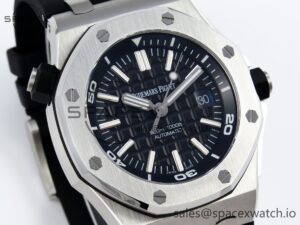Audermars Piguet Royal Oak Offshore Diver 15710 IPF 1:1 Best Edition Black Dial on Black Rubber Strap SA3120 Super Clone - Image 3