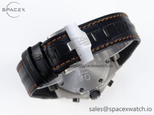 Audermars Piguet Royal Oak Offshore 42mm SS APF 1:1 Best Edition Black Dial Orange Markers on Black Leather Strap A7750 - Image 16
