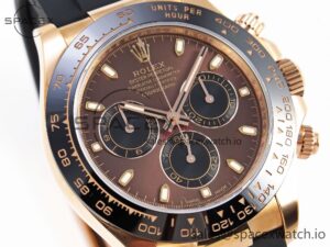 Rolex Daytona 116515 Clean 1:1 Best Edition Chocolate Dial Lume Markers on Oysterflex Strap SA4130 V2 - Image 3