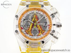 Audermars Piguet Royal Oak Offshore 44mm Transparent APF Best Edition Yellow Dial on Yellow Rubber Strap A3126 - Image 2