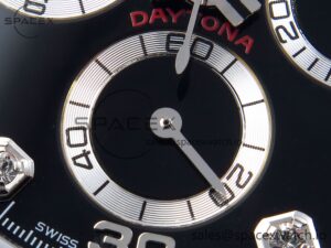 Rolex Daytona 116519 SS OMF Best Edition Black Diamonds Dial on Oysterflex Strap A7750 (Slim Movement) - Image 12