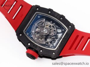 Richard Mille RM035 BLACK CARBON SONIC BEST EDITION SKELETON DIAL ON RED RUBBER STRAP CLONE RMUL2 - Image 16