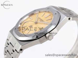 Audermars Piguet Royal Oak 39mm 15202 SS IPF 1:1 Best Edition Yellow Textured Dial on SS Bracelet A2121 - Image 7