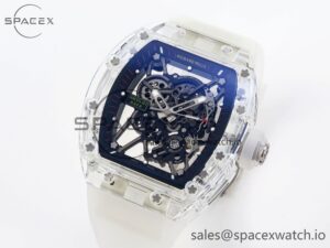 Richard Mille RM035 Transparent RMF Best Edition Skeleton Dial on Translucent Rubber Strap Clone RMUL2 - Image 4