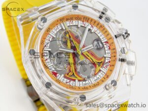 Audermars Piguet Royal Oak Offshore 44mm Transparent APF Best Edition Yellow Dial on Yellow Rubber Strap A3126 - Image 3