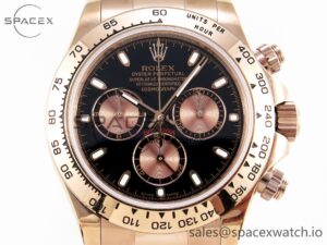 Rolex Daytona 116505 RG OMF Best Edition Black/RG Dial on RG Bracelet A7750 (Slim Movement) - Image 2