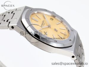 Audermars Piguet Royal Oak 39mm 15202 SS IPF 1:1 Best Edition Yellow Textured Dial on SS Bracelet A2121 - Image 8