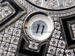 Franck Muller Vanguard SS Black Full Diamonds ABF Best Edition Diamonds Blue Dial on Diamonds Bracelet A2824 - Image 11