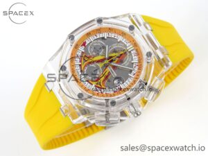 Audermars Piguet Royal Oak Offshore 44mm Transparent APF Best Edition Yellow Dial on Yellow Rubber Strap A3126 - Image 6
