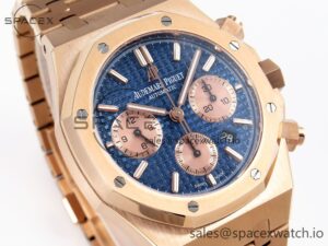 Audermars Piguet Royal Oak Chrono 26331 RG IPF 1:1 Best Edition Blue/RG Dial on RG Bracelet A7750 - Image 3