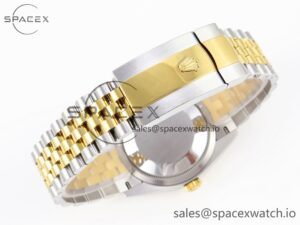 Rolex DateJust 36 SS/RG 126231 VSF 1:1 Best Edition 904L Steel Gray Dial Green Roman Marker on Jubilee Bracelet VS3235 - Image 15