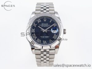 Rolex DateJust 41 126334 Fluted Bezel ARF 1:1 Best Edition 904L Steel Blue Roman Dial on Jubilee Bracelet VR3235
