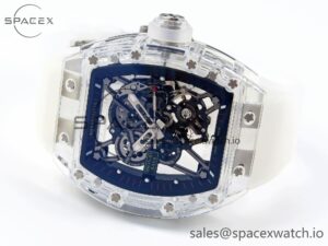 Richard Mille RM035 Transparent RMF Best Edition Skeleton Dial on Translucent Rubber Strap Clone RMUL2 - Image 5