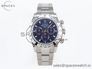 Rolex Daytona 116509 SS OMF Best Edition Blue Stick Dial on SS Bracelet A7750 (Slim Movement)