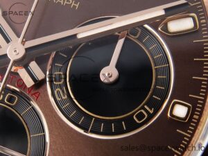Rolex Daytona 116515 Clean 1:1 Best Edition Chocolate Dial Lume Markers on Oysterflex Strap SA4130 V2 - Image 10