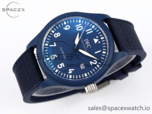 Iwc Pilot’s Watch Laureus Blue Ceramic IW328101 ZF 1:1 Best Edition on Blue Nylon Strap A32111 - Image 6