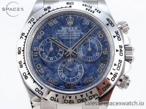 Rolex Daytona 116509 Clean 1:1 Best Edition 904L SS Case Blue Chalcedony Dial on Oysterflex Rubber Strap A4130 - Image 2