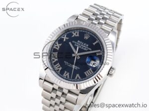 Rolex DateJust 41 126334 Fluted Bezel ARF 1:1 Best Edition 904L Steel Blue Roman Dial on Jubilee Bracelet VR3235 - Image 4