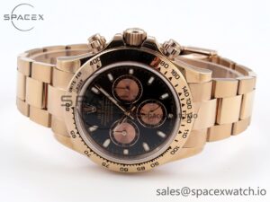 Rolex Daytona 116505 RG OMF Best Edition Black/RG Dial on RG Bracelet A7750 (Slim Movement) - Image 5
