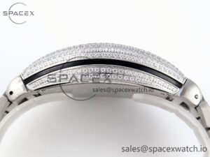 Franck Muller Vanguard SS Black Full Diamonds ABF Best Edition Diamonds Blue Dial on Diamonds Bracelet A2824 - Image 13