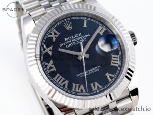 Rolex DateJust 41 126334 Fluted Bezel ARF 1:1 Best Edition 904L Steel Blue Roman Dial on Jubilee Bracelet VR3235 - Image 3