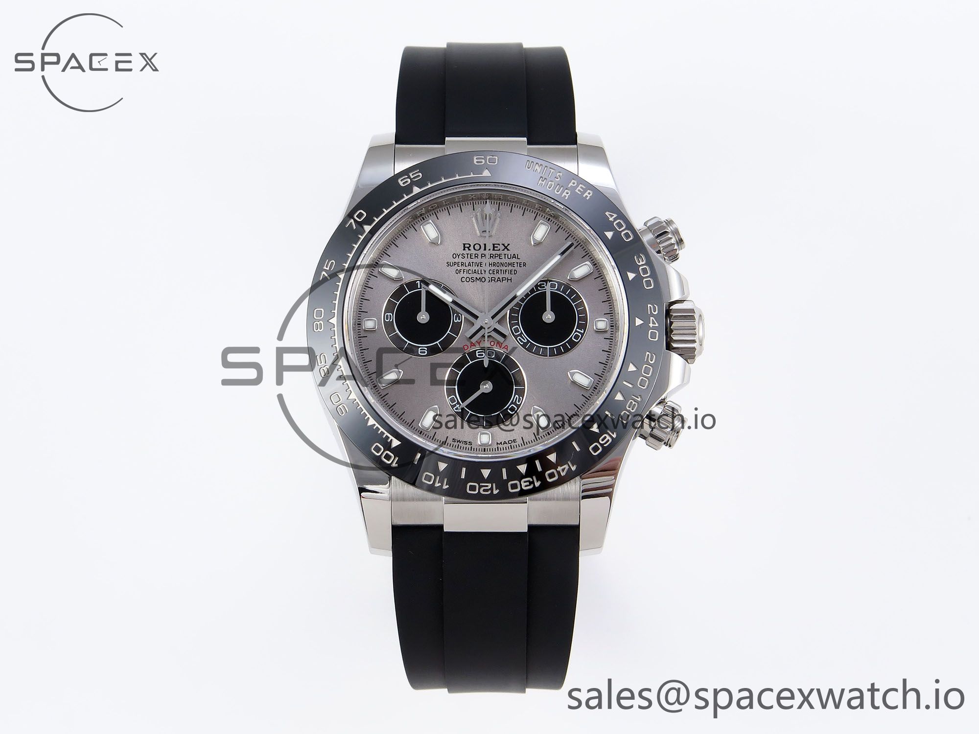 IMG_0112 Rolex Daytona 116519 APSF 1:1 Best Edition Gray Dial on Oysterflex Rubber Strap SH4130 - Image 1