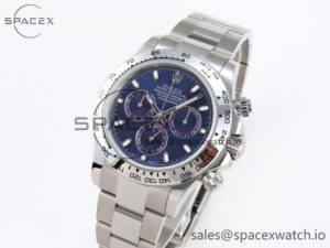 Rolex Daytona 116509 SS OMF Best Edition Blue Stick Dial on SS Bracelet A7750 (Slim Movement) - Image 4